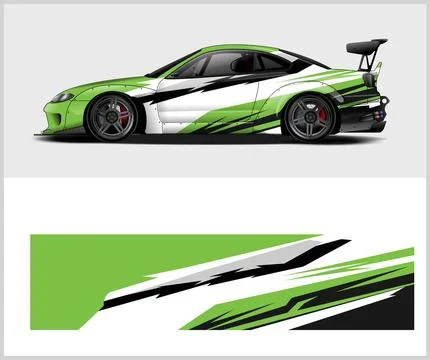 Carbon fiber patterns, Car Wrap mockups with Vector Design Stock Illustration