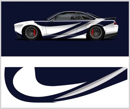 Carbon fiber patterns, Car Wrap mockups with Vector Design Stock Illustration