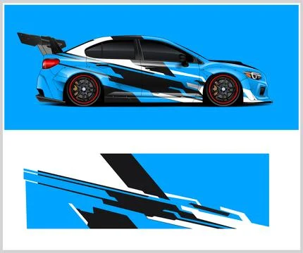 Carbon fiber patterns, Car Wrap mockups with Vector Design Stock Illustration