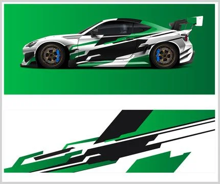 Carbon fiber patterns, Car Wrap mockups with Vector Design イラスト素材