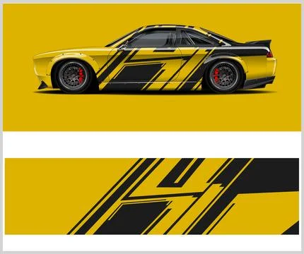 Carbon fiber patterns, Car Wrap mockups with Vector Design Stock Illustration