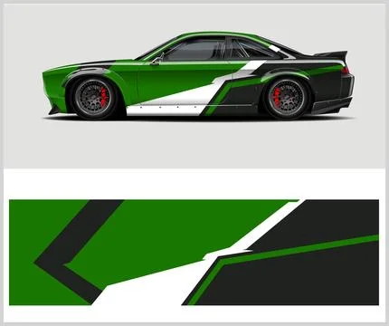 Carbon fiber patterns, Car Wrap mockups with Vector Design Stock Illustration