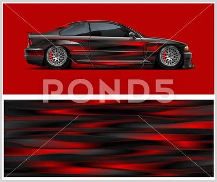 Carbon fiber patterns, Car Wrap mockups with Vector Design Illustration ...