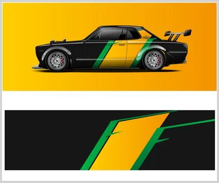 Carbon fiber patterns, Car Wrap mockups with Vector Design Stock Illustration