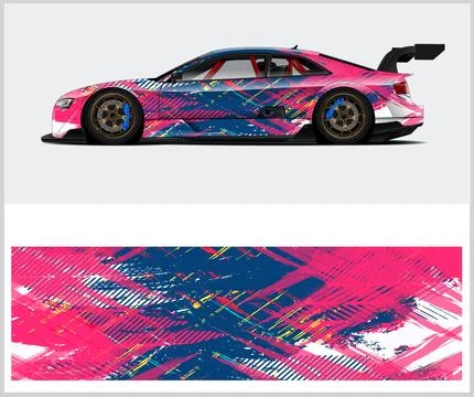 Carbon fiber patterns, Car Wrap mockups with Vector Design Stock Illustration