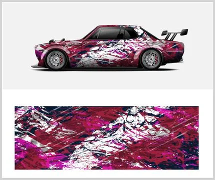 Carbon fiber patterns, Car Wrap mockups with Vector Design Stock Illustration