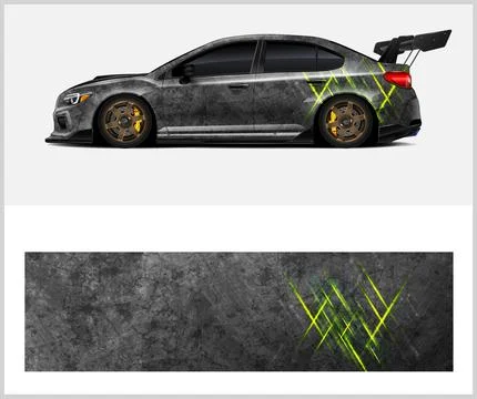 Carbon fiber patterns, Car Wrap mockups with Vector Design Stock Illustration