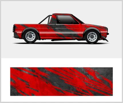 Carbon fiber patterns, Car Wrap mockups with Vector Design Stock Illustration