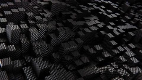 Carbon fiber rectangular poles pattern looping 3D animation Stock Footage 203932567