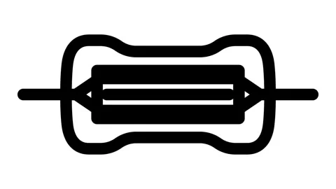 Carbon film resistor electronic component line icon animation Stock Footage 326764076