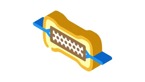 Carbon film resistor electronic component isometric icon animation Stock Footage 327292989