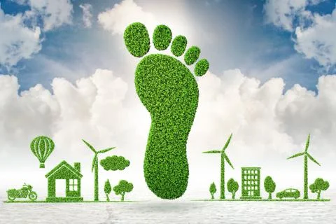 Carbon footprint concept - 3d rendering Stock Illustration