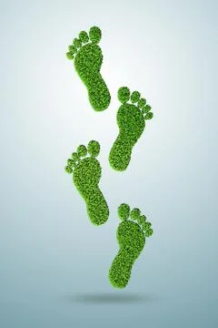 Carbon footprint concept - 3d rendering Stock Illustration
