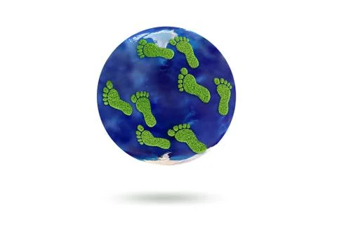 Carbon footprint concept - 3d rendering Stock-Illustration