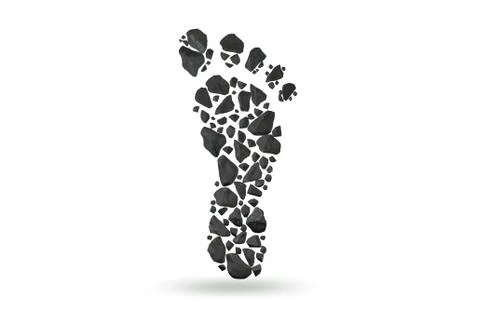 Carbon footprint concept - 3d rendering Ilustração Stock