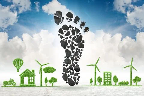 Carbon footprint concept - 3d rendering Stock-Illustration