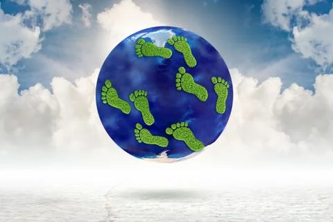 Carbon footprint concept - 3d rendering Ilustração Stock
