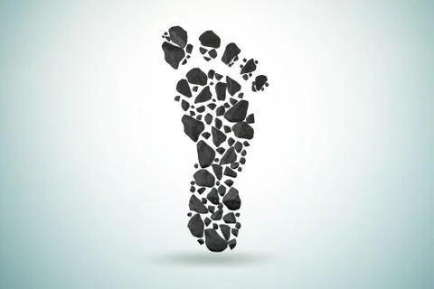 Carbon footprint concept - 3d rendering Ilustração Stock