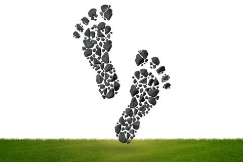 Carbon footprint concept - 3d rendering Stock-Illustration