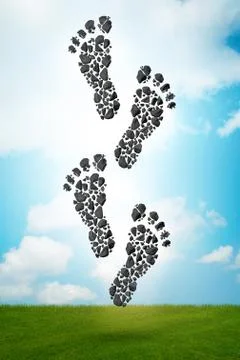 Carbon footprint concept - 3d rendering Ilustración de archivo