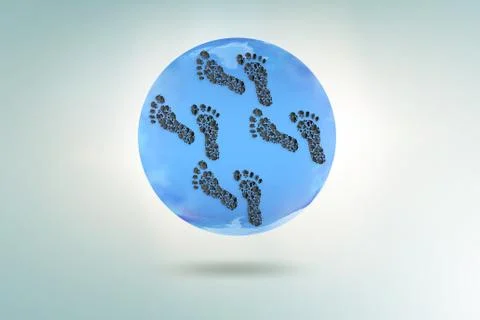 Carbon footprint concept - 3d rendering Stock Illustration