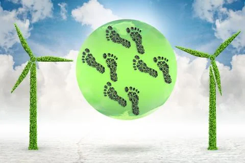 Carbon footprint concept - 3d rendering Stock-Illustration