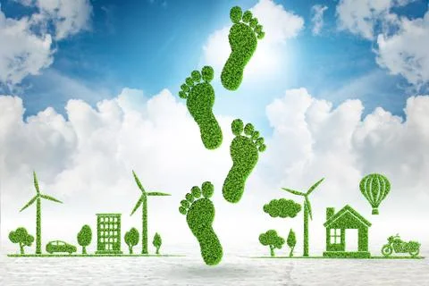 Carbon footprint concept - 3d rendering Illustrazione stock