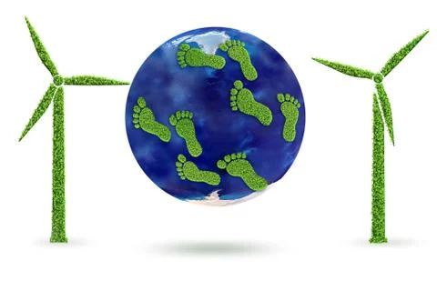 Carbon footprint concept - 3d rendering Stock-Illustration