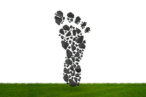 Carbon footprint concept - 3d rendering Stock-Illustration