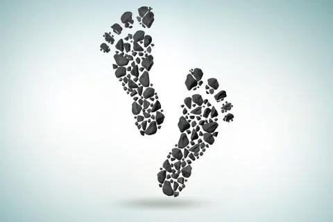 Carbon footprint concept - 3d rendering Ilustração Stock
