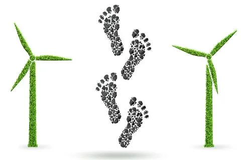 Carbon footprint concept - 3d rendering Ilustração Stock