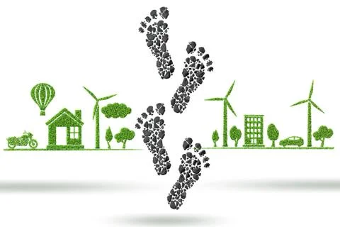 Carbon footprint concept - 3d rendering Stock Illustration