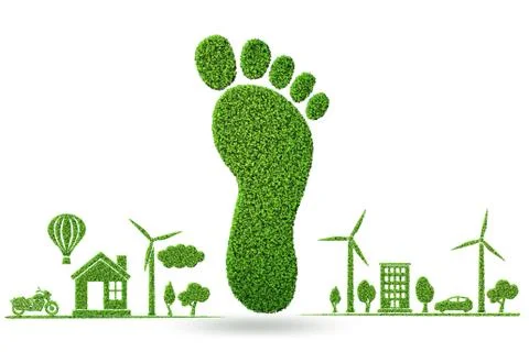 Carbon footprint concept - 3d rendering Stock Illustration