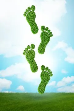 Carbon footprint concept - 3d rendering Illustrazione stock