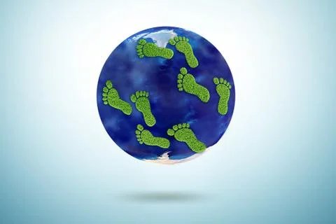 Carbon footprint concept - 3d rendering Illustrazione stock