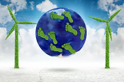 Carbon footprint concept - 3d rendering Stock Illustration