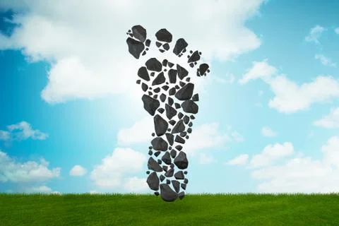 Carbon footprint concept - 3d rendering Stock Illustration