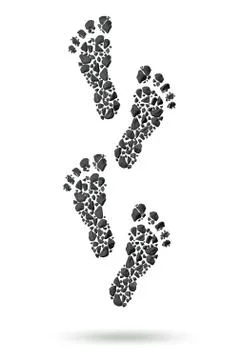 Carbon footprint concept - 3d rendering Stock-Illustration