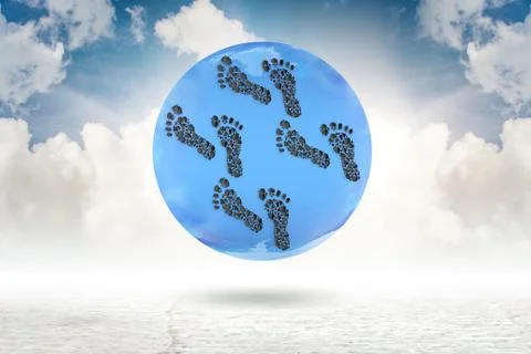 Carbon footprint concept - 3d rendering Stock-Illustration