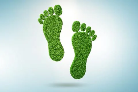 Carbon footprint concept - 3d rendering Stock Illustration