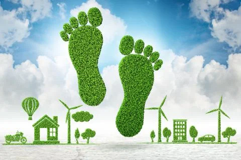Carbon footprint concept - 3d rendering Stock Illustration