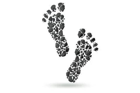 Carbon footprint concept - 3d rendering Stock-Illustration