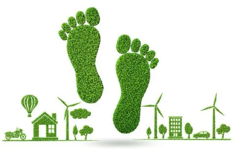 Carbon footprint concept - 3d rendering Illustrazione stock