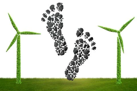 Carbon footprint concept - 3d rendering Illustrazione stock