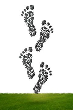 Carbon footprint concept - 3d rendering Stock Illustration