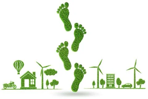 Carbon footprint concept - 3d rendering Illustrazione stock