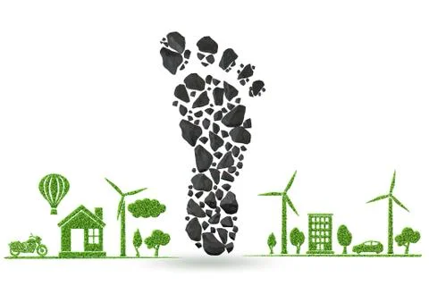 Carbon footprint concept - 3d rendering Stock Illustration