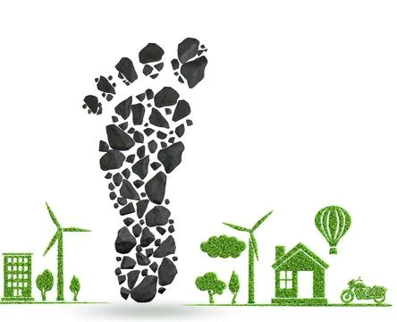 Carbon footprint concept - 3d rendering Illustrazione stock