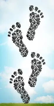 Carbon footprint concept - 3d rendering Stock Illustration