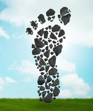 Carbon footprint concept - 3d rendering Stock-Illustration